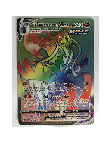 Carte Pokémon Shifours Mille poings VMAX Secrète Rainbow Officielle version Française 169/163 une grave pollution 