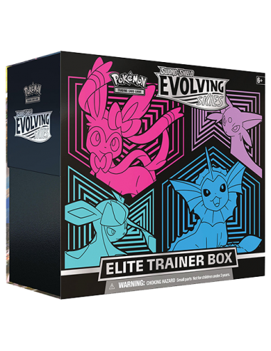 Coffret ETB Évolving Skies EN - Nymphali Mentali Givrali Aquali Comparez et commandez 