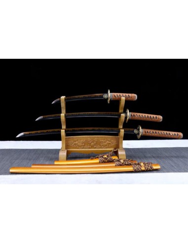 Pack Katana & Tanto & Wakizashi - Suna - Acciaio T10 e Hamon originale Venez acheter